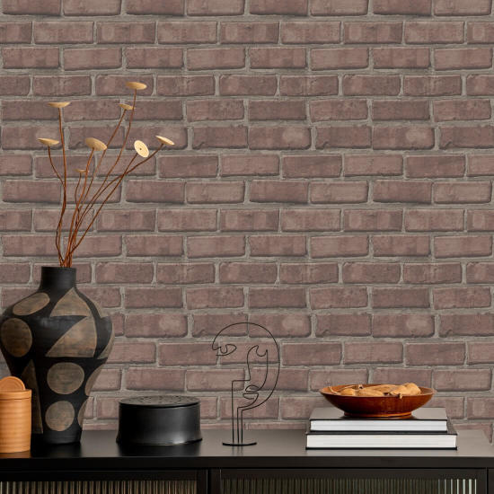 Pulaski Dusty Red Brick Wallpaper