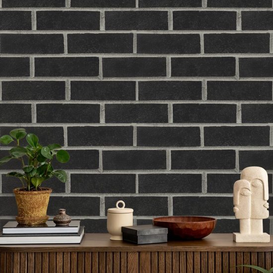 Metrô Papel de parede Black Brick