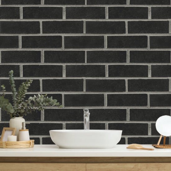 Métro Papier peint Black Brick