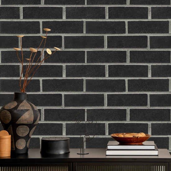 Métro Papier peint Black Brick