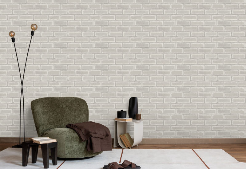 Wrigley Papel de parede Chalk White Brick