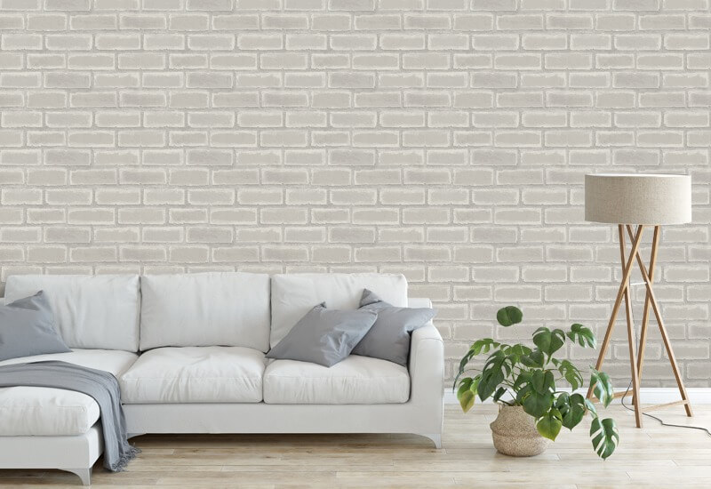 Wrigley Chalk White Brick Wallpaper