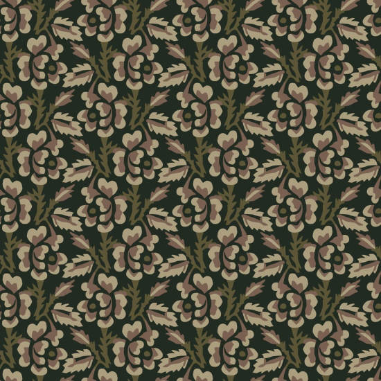 Thorn & Blossom Black Forest Floral Wallpaper