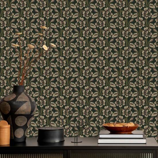 Thorn & Blossom Black Forest Floral Wallpaper