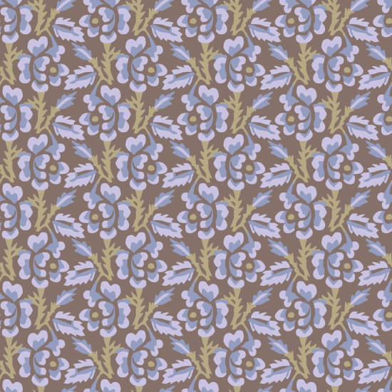 Espina y flor Papel pintado floral de lavanda marrón