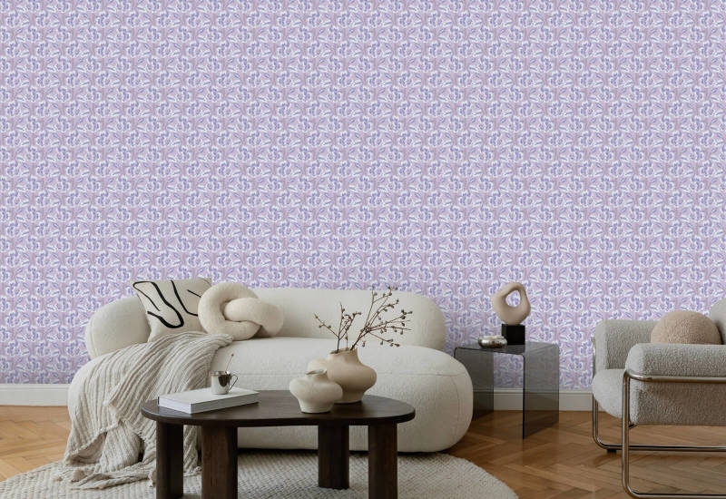 Thorn & Blossom Lilac Amethyst Floral Wallpaper