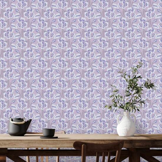 Thorn & Blossom Lilac Amethyst Floral Wallpaper