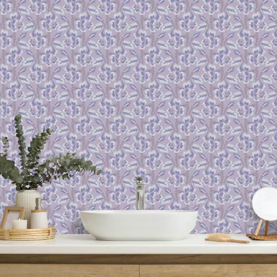Espina y flor Papel pintado floral de amatista lila