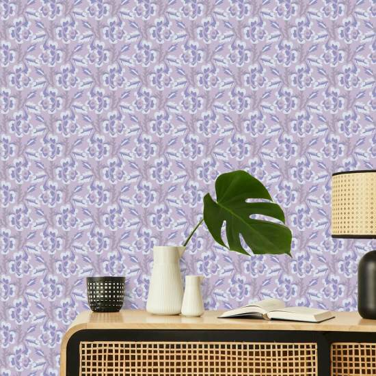 Törn och blomma Lila ametist blommig tapet