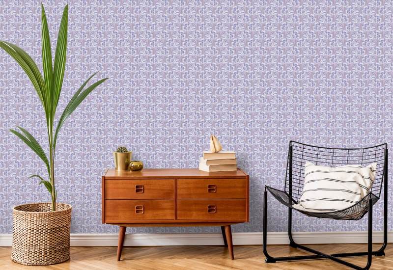 Thorn & Blossom Lilac Amethyst Floral Wallpaper