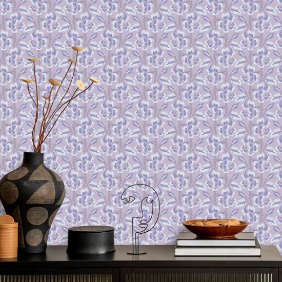 Thorn & Blossom Lilac Amethyst Floral Wallpaper