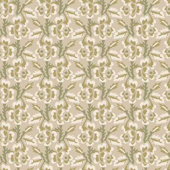 Thorn & Blossom Pale Eucalyptus Floral Wallpaper