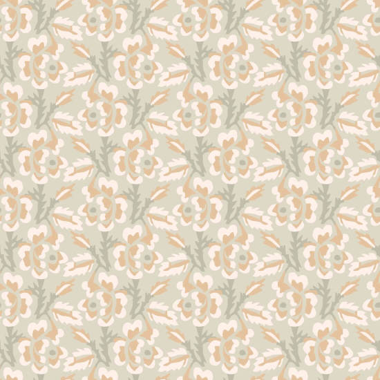 Thorn & Blossom Sunlit Apricot Floral Wallpaper