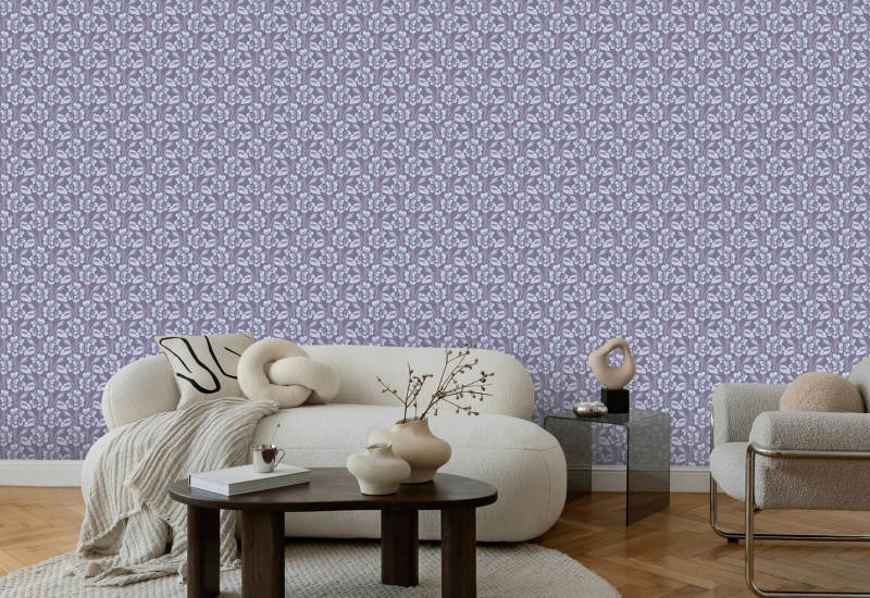 Thorn & Blossom Violet Indigo Floral Wallpaper