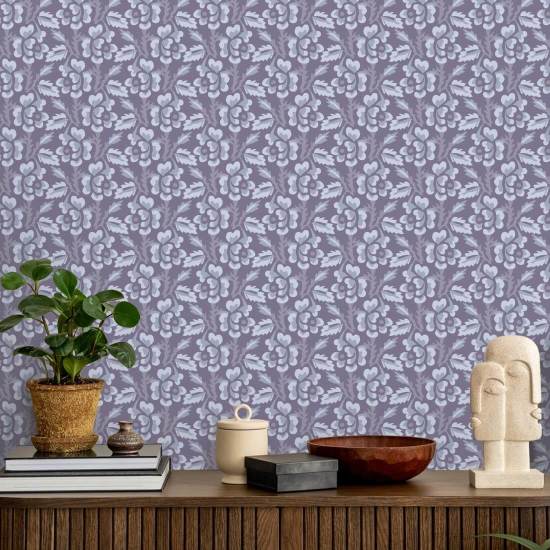 Thorn & Blossom Violet Indigo Floral Wallpaper
