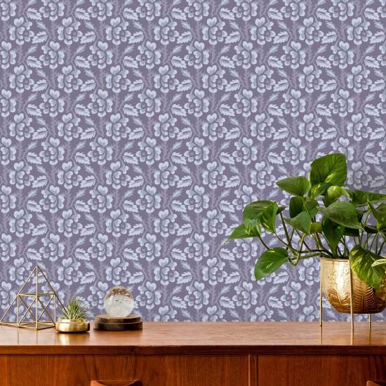 Thorn & Blossom Violet Indigo Floral Wallpaper