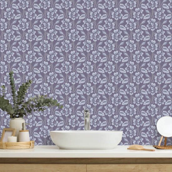 Espinho e flor Papel de parede floral Violet Indigo