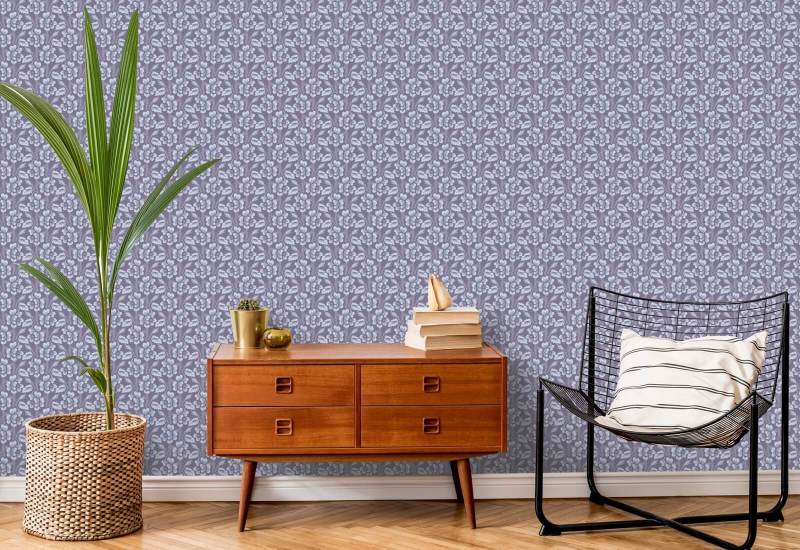 Thorn & Blossom Violet Indigo Floral Wallpaper