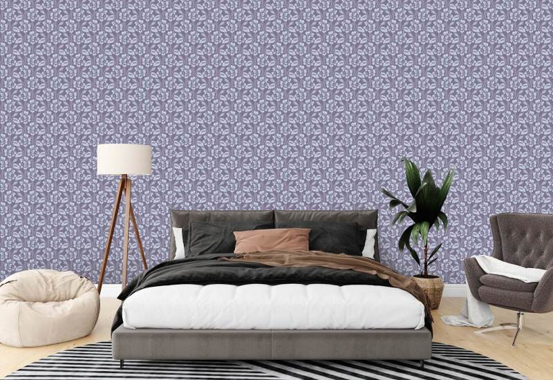 Thorn & Blossom Violet Indigo Floral Wallpaper
