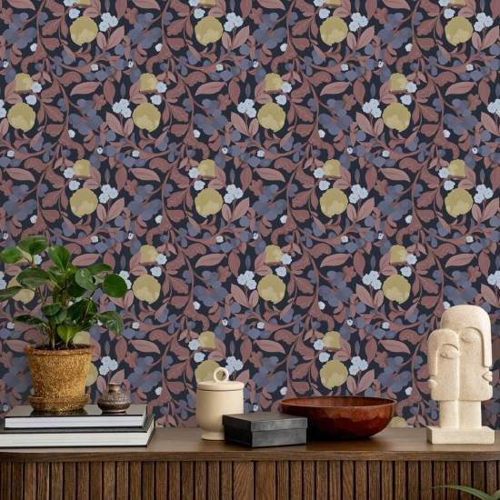 Budding Grove Midnight Garden Floral Wallpaper