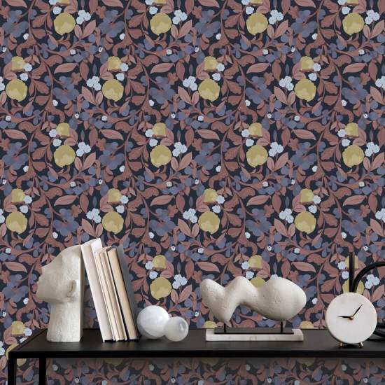 Budding Grove Midnight Garden Floral Wallpaper