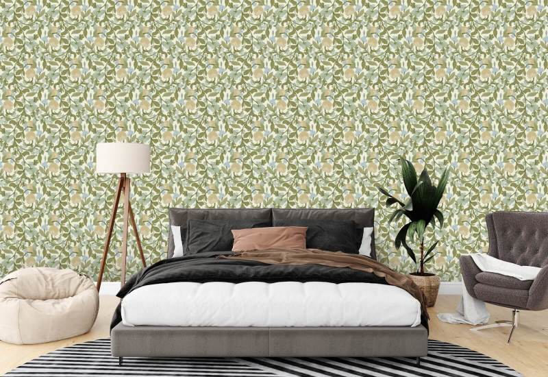 Budding Grove Vintage Linen Floral Wallpaper