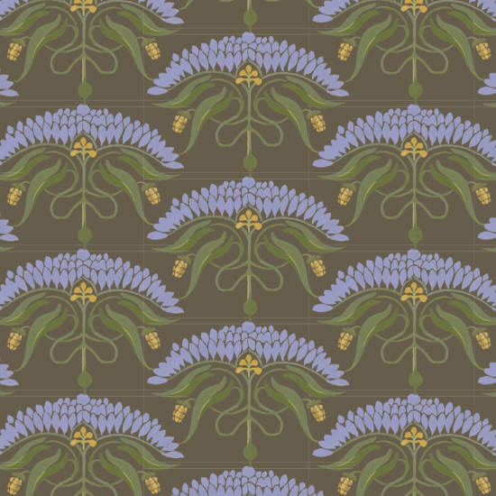 Fleur de Rêve Brown Lavender Floral Wallpaper