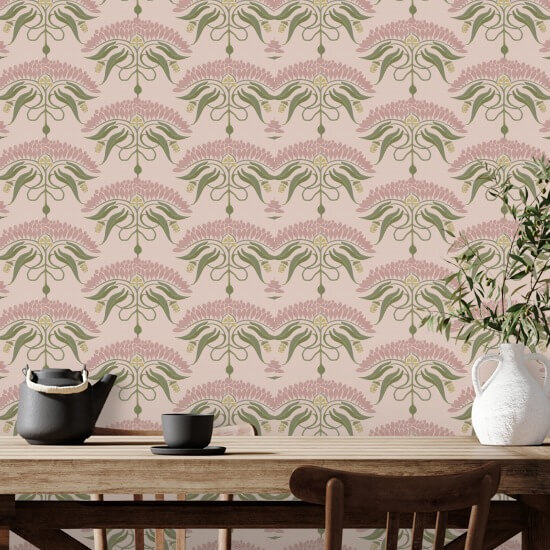 Fleur de Rêve Petal Pink Floral Wallpaper