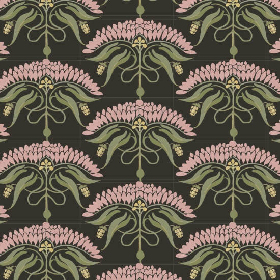 Fleur de Rêve Soot Floral Wallpaper