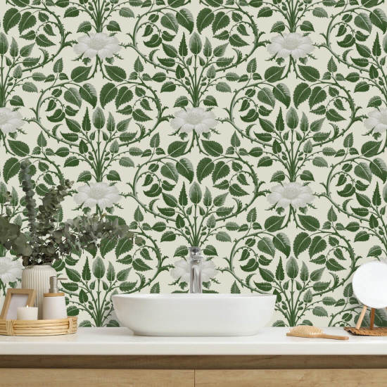 Garden Vine Ivy Green Botanical Wallpaper