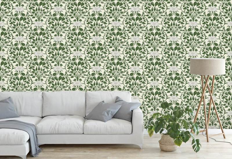 Garden Vine Ivy Green Botanical Wallpaper