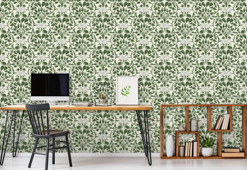 Garden Vine Ivy Green Botanical Wallpaper