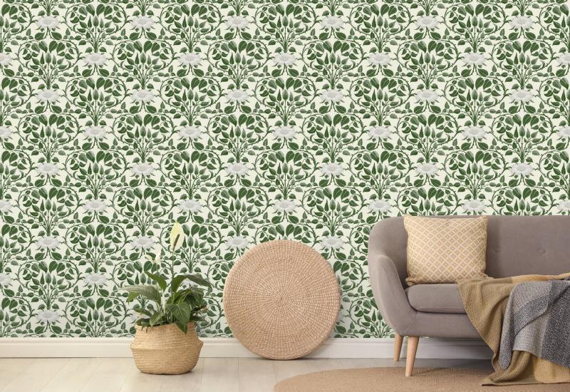 Garden Vine Ivy Green Botanical Wallpaper