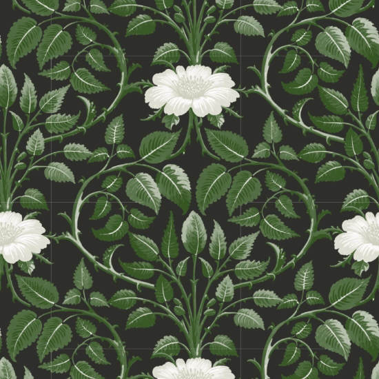 Garden Vine Shaded Leaf Botanical Wallpaper