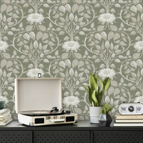 Vigne de jardin Papier peint botanique Silver Moss