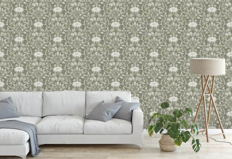 Vigne de jardin Papier peint botanique Silver Moss