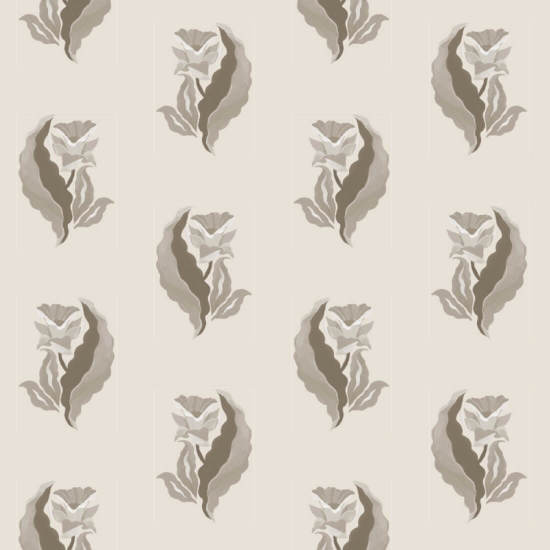 Morning Glory Earthen Brown Botanical Wallpaper