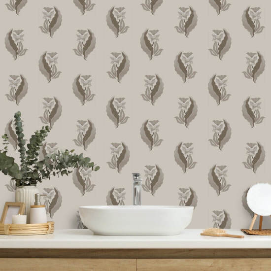 Morning Glory Papel pintado botánico Earthen Brown
