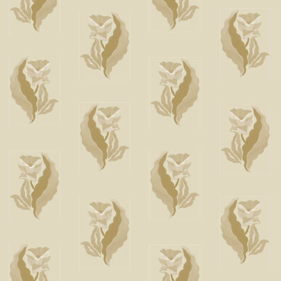 Morning Glory Golden Botanical Wallpaper