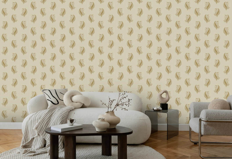 Gloire matinale Papier peint Golden Botanical