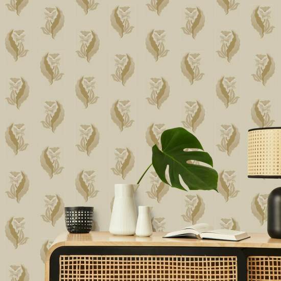 Gloire matinale Papier peint Golden Botanical
