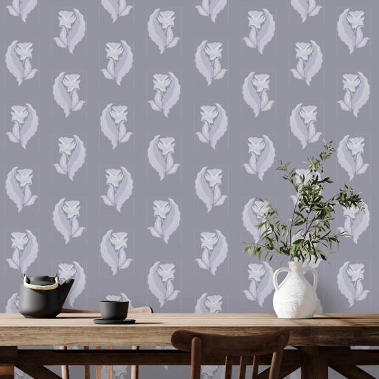 Morning Glory Purpled Gray Botanical Wallpaper