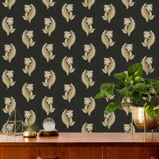 Morning Glory Shadowed Hay Botanical Wallpaper