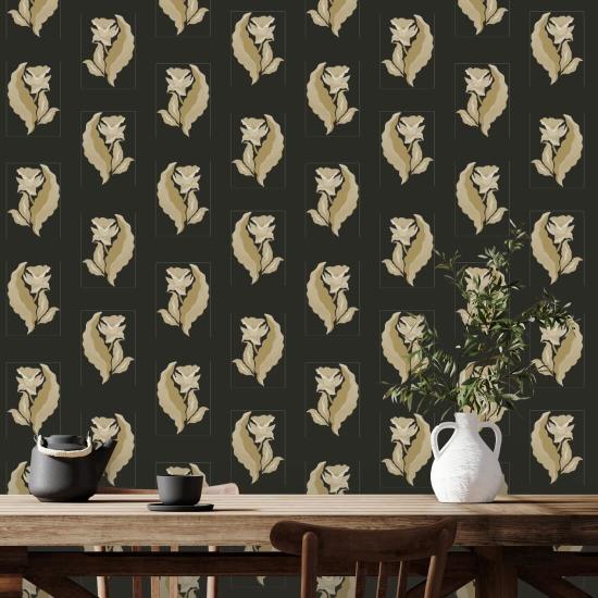 Morning Glory Shadowed Hay Botanical Wallpaper