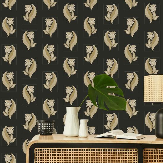 Morning Glory Shadowed Hay Botanical Wallpaper