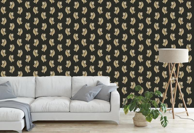 Morning Glory Shadowed Hay Botanical Wallpaper