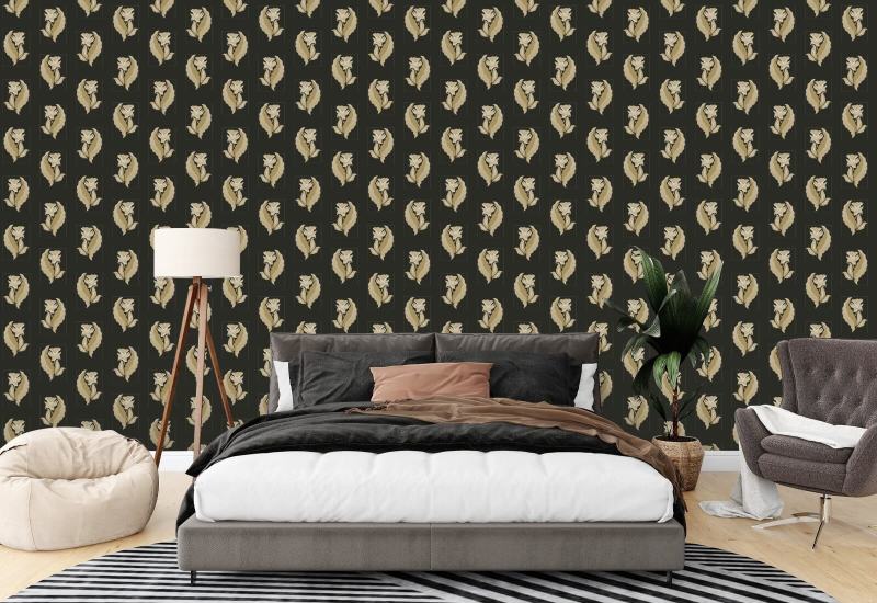 Morning Glory Shadowed Hay Botanical Wallpaper