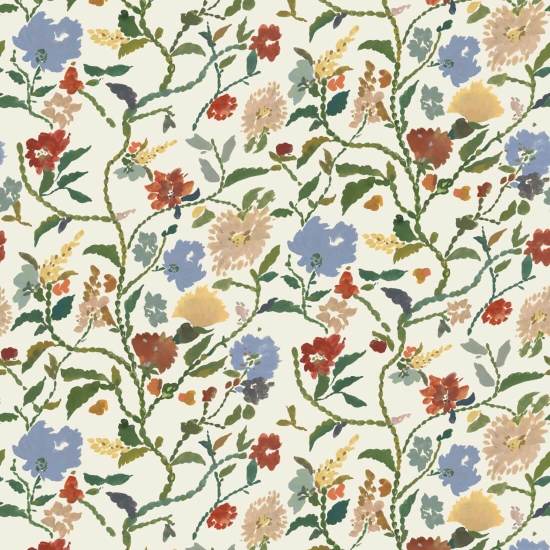 Painted Flower Patch Morning Bloom Botanical Wallpaper