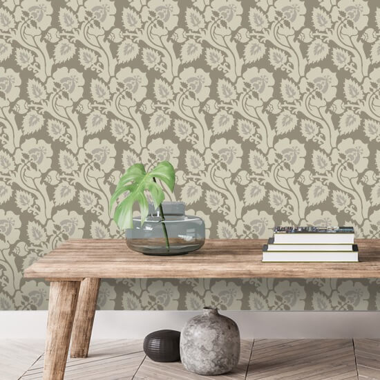 Paisley Briar Botanisch behang met berkenschors