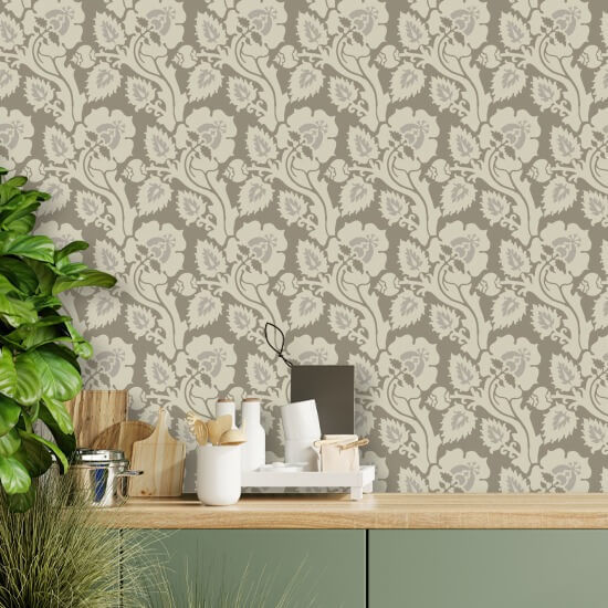 Paisley Briar Papel de parede botânico de casca de bétula